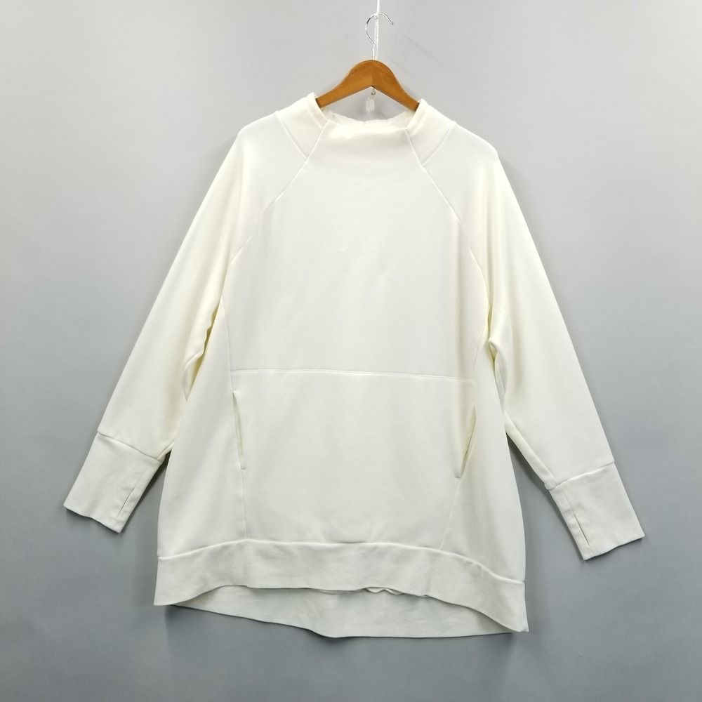 Fabletics 4X‎ White Pocket Athleisure Sweatshirt Lounge Pullover Curve Friendly